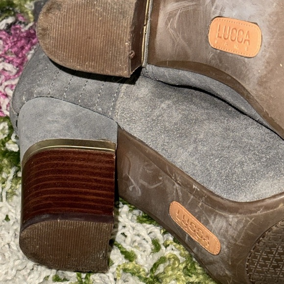 Lucca Lane Jadia Ankle Boots Grey Suede Leather size 8 M - Picture 6 of 13